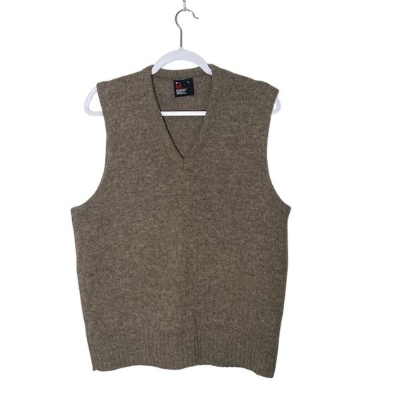 Robert Bruce 100% Wool V-Neck Knit Sweater Vest Men's Size Large - Picture 1 of 13